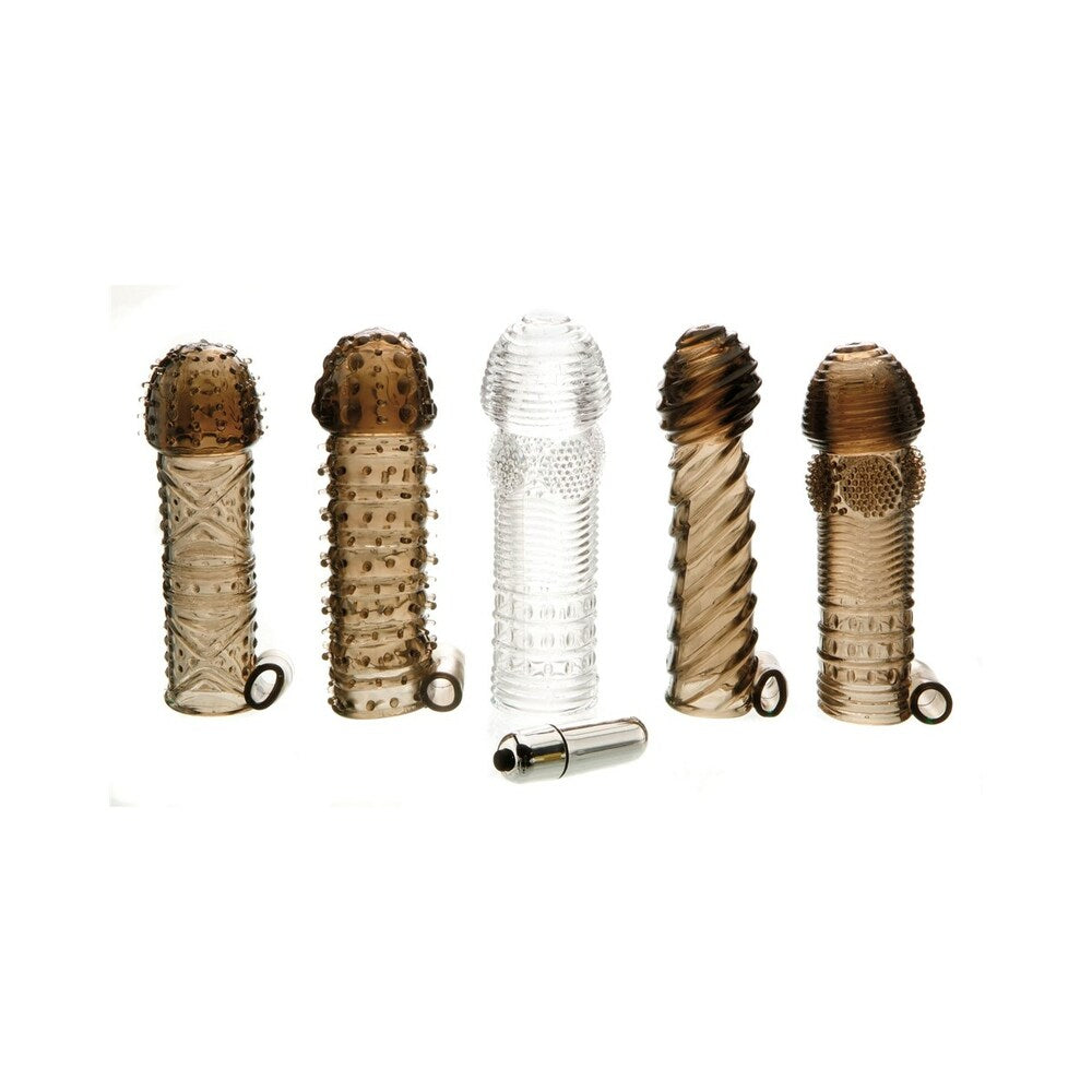 Adam & Eve - Adam & Eve Vibrating Penis Sleeve Kit (Bag) - Penis Extension & Sleeves - TPE/TPR/Elastomers