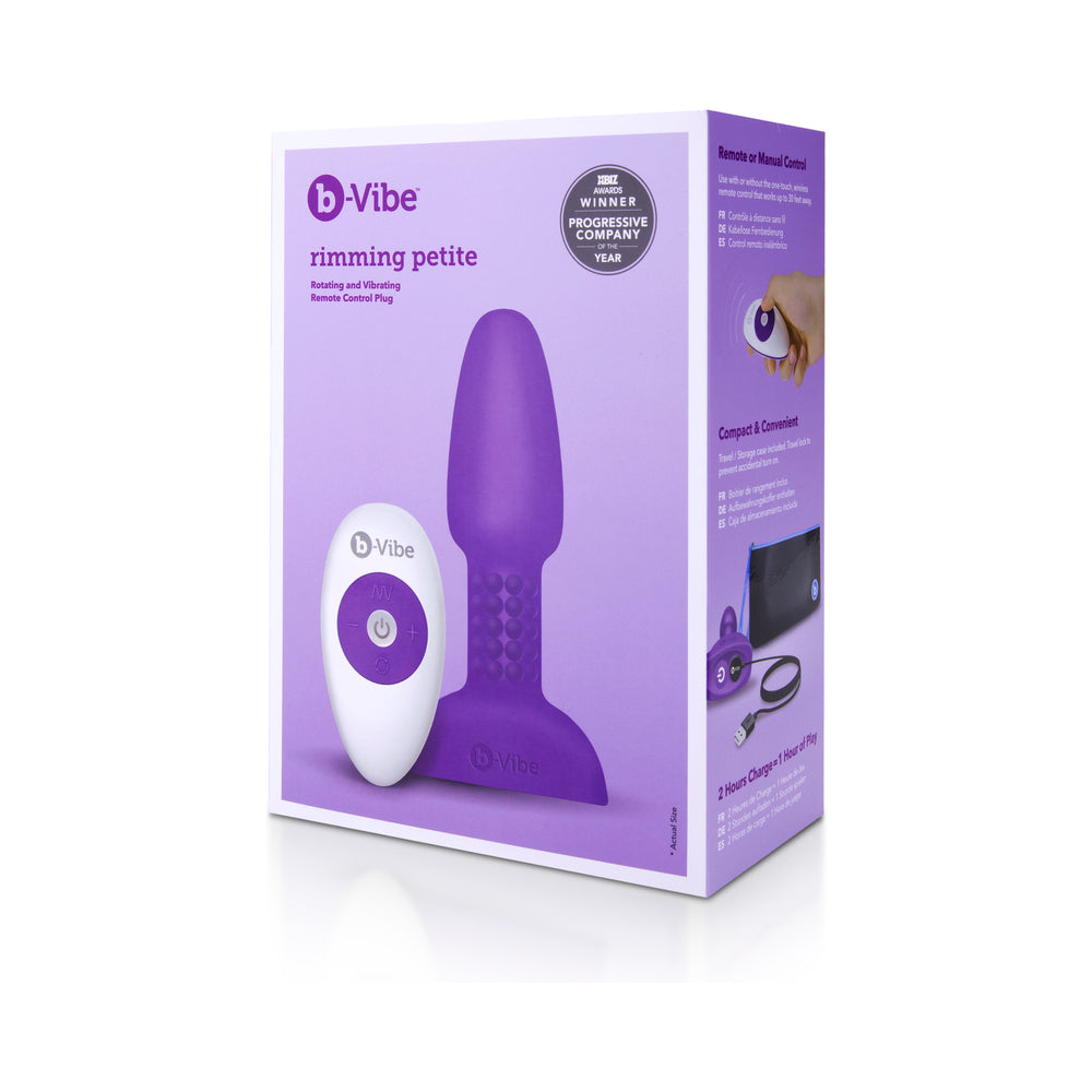 b-Vibe b-Vibe Rimming Petite Rotating and Vibrating Remote Control Plug Purple