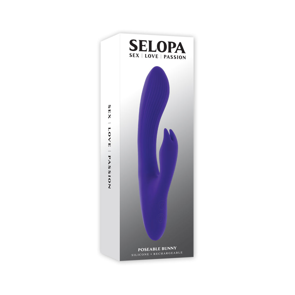 Selopa - Selopa Poseable Bunny Rechargeable Dual Stimulator Silicone Purple - Vibrators - Silicone