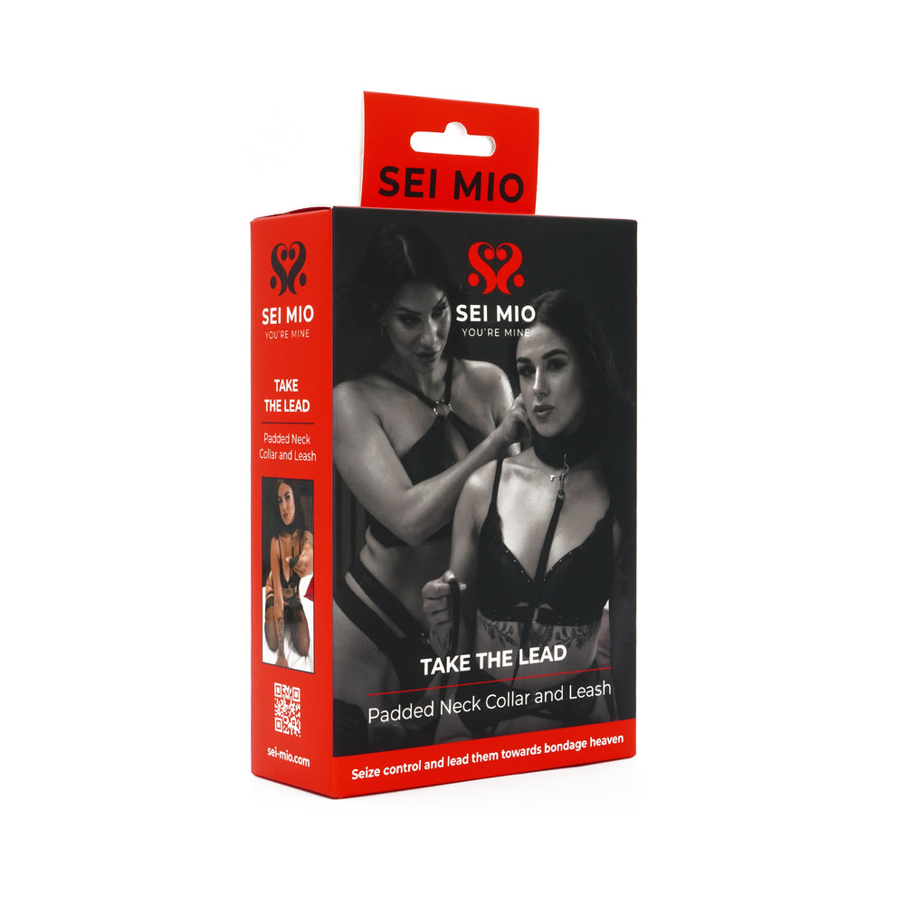 Creative Conceptions - SEI MIO Take the Lead Padded Neck Collar and Leash - Bondage & Fetish Toys - Nylon
