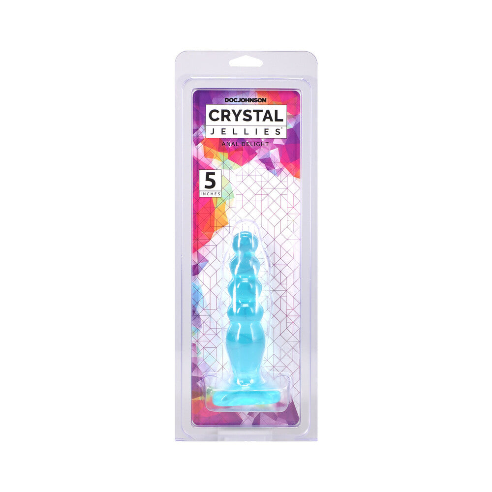 Doc Johnson - Crystal Jellies Anal Delight 5 in. Teal - Anal Toys & Stimulators