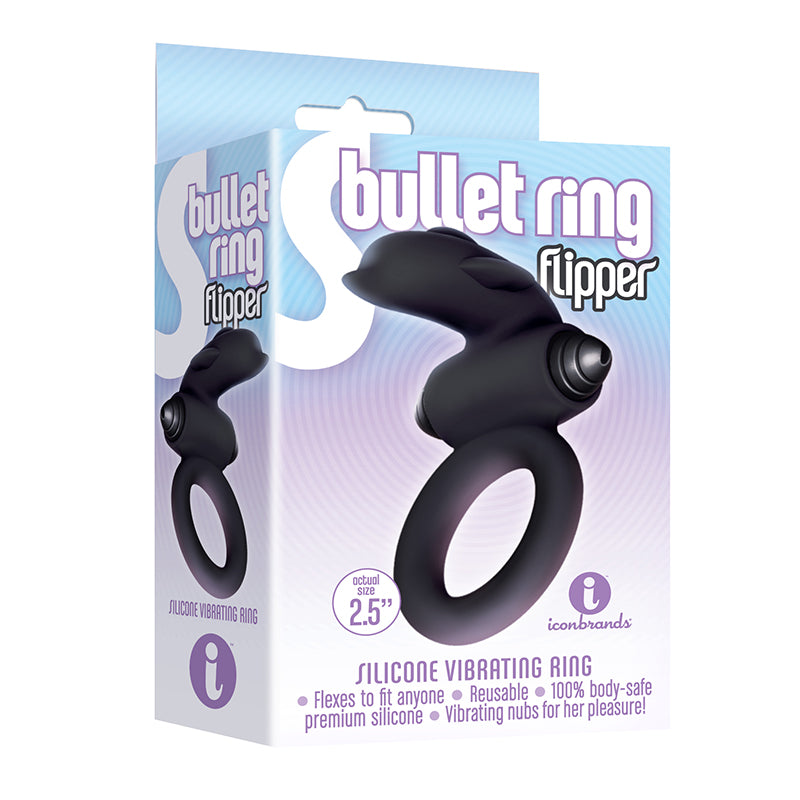 Icon Brands - The 9''s, S-Bullet Ring - Flipper, Silicone - Vibrators - Silicone