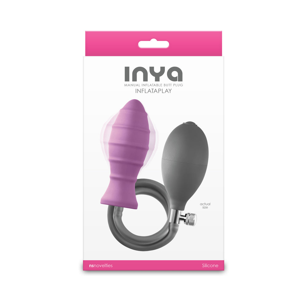 NS Novelties - INYA InflataPlay Manual Inflatable Butt Plug Pink - Anal Toys & Stimulators - Silicone