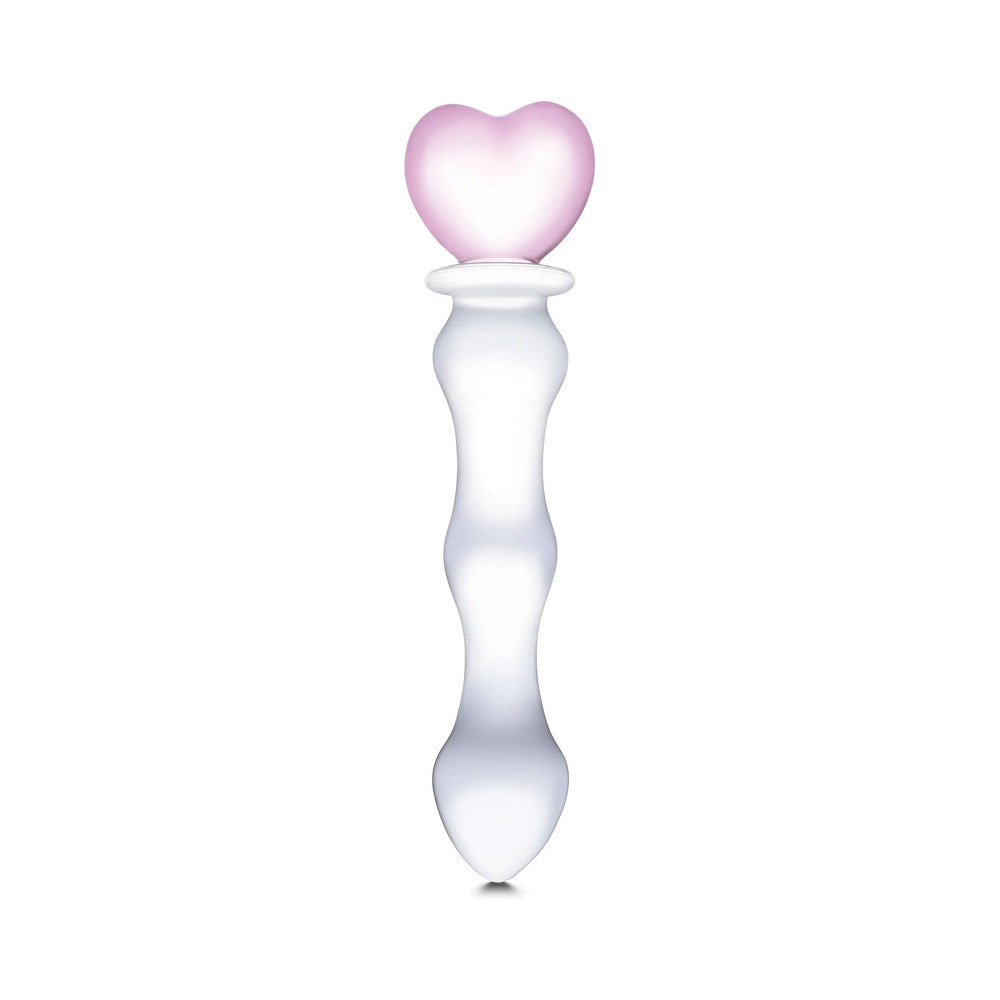 Electric Eel - Glas 8 in. Sweetheart Glass Dildo with Pink Heart-Shaped Handle - Dildos - Glass