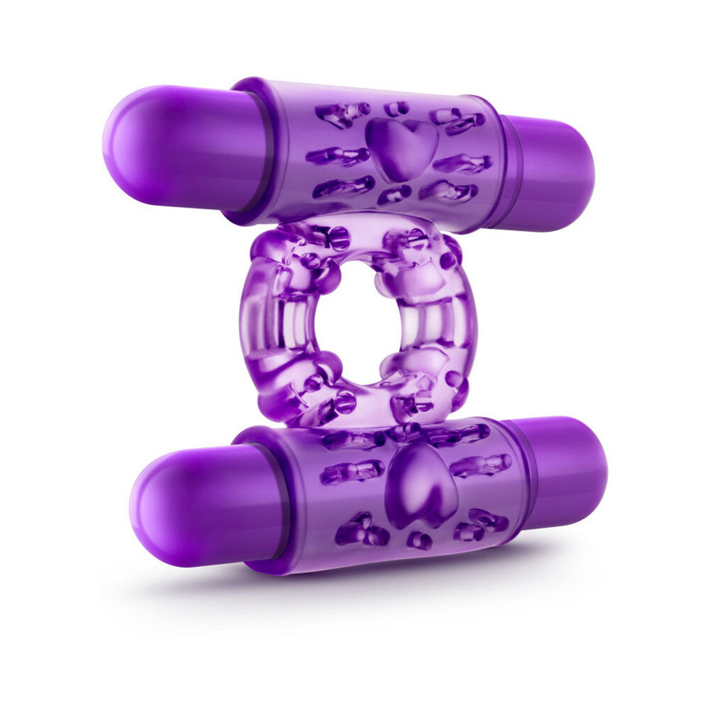 Blush - Play with Me Double Play Dual Vibrating Cockring Purple - Vibrators - TPE/TPR/Elastomers