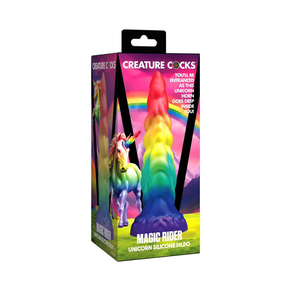 XR Brands - Creature Cocks Rainbow Horn Silicone Dildo - Dildos - Silicone