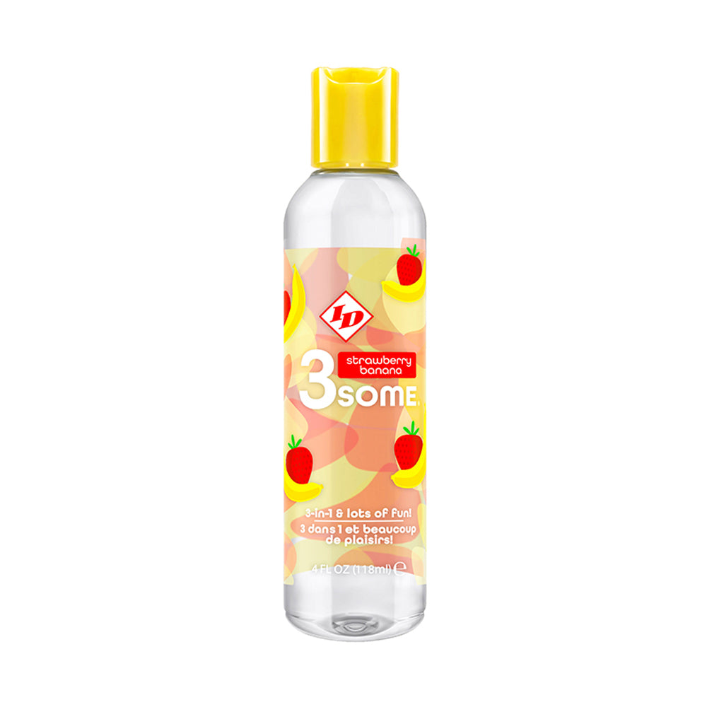 ID Lubricants - ID 3some Strawberry Banana Water-Based Lube - Lubricants, Creams & Glides - Liquid