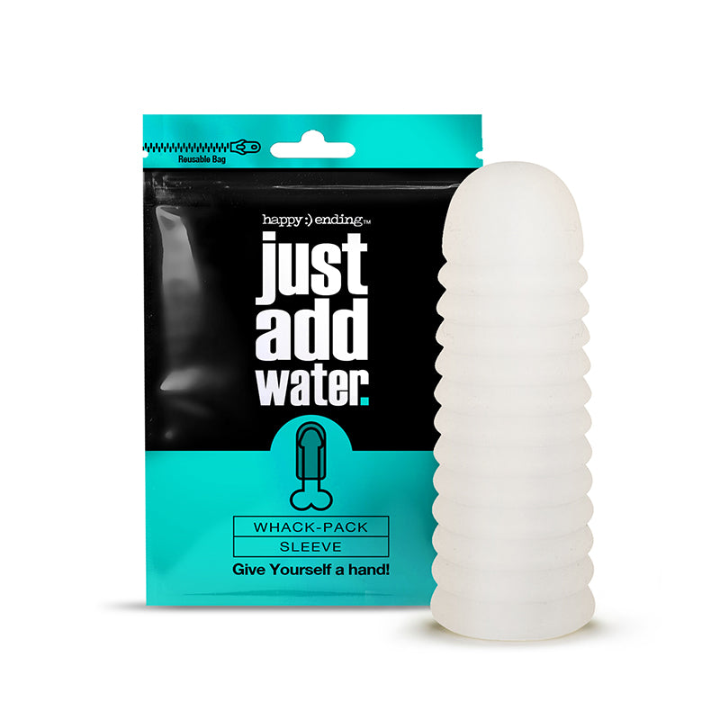 Global Novelties - Happy Ending Just Add Water Self-Lubriating Whack Pack - Sleeve - Masturbation Aids for Males - TPE/TPR/Elastomers