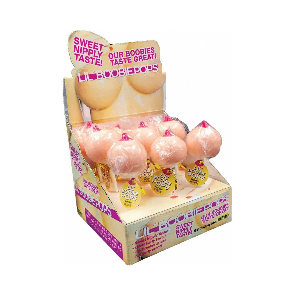 Hott Products - Lil Boobie Pops Boobie Shape Candy Lollipops 9pc Display - Novelties & Games