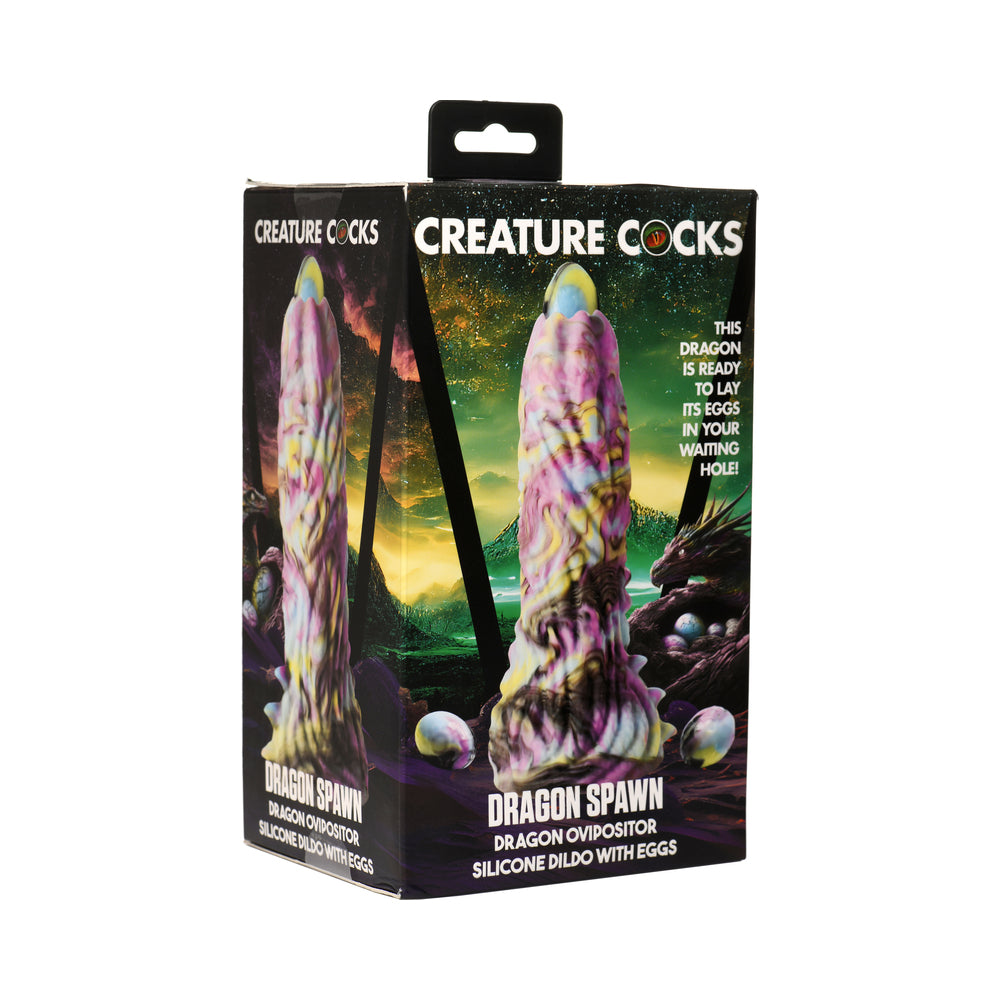 XR Brands - Creature Cocks Dragon Spawn Dragon Ovipositor Silicone Dildo with Eggs - Dildos - Silicone