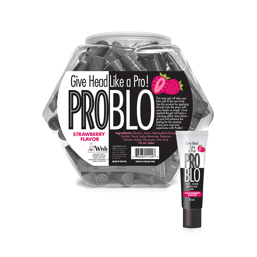 Little Genie - Pro Blo Strawberry 10 ml 65-Piece Fishbowl - Supplements & Enhancers - Gel