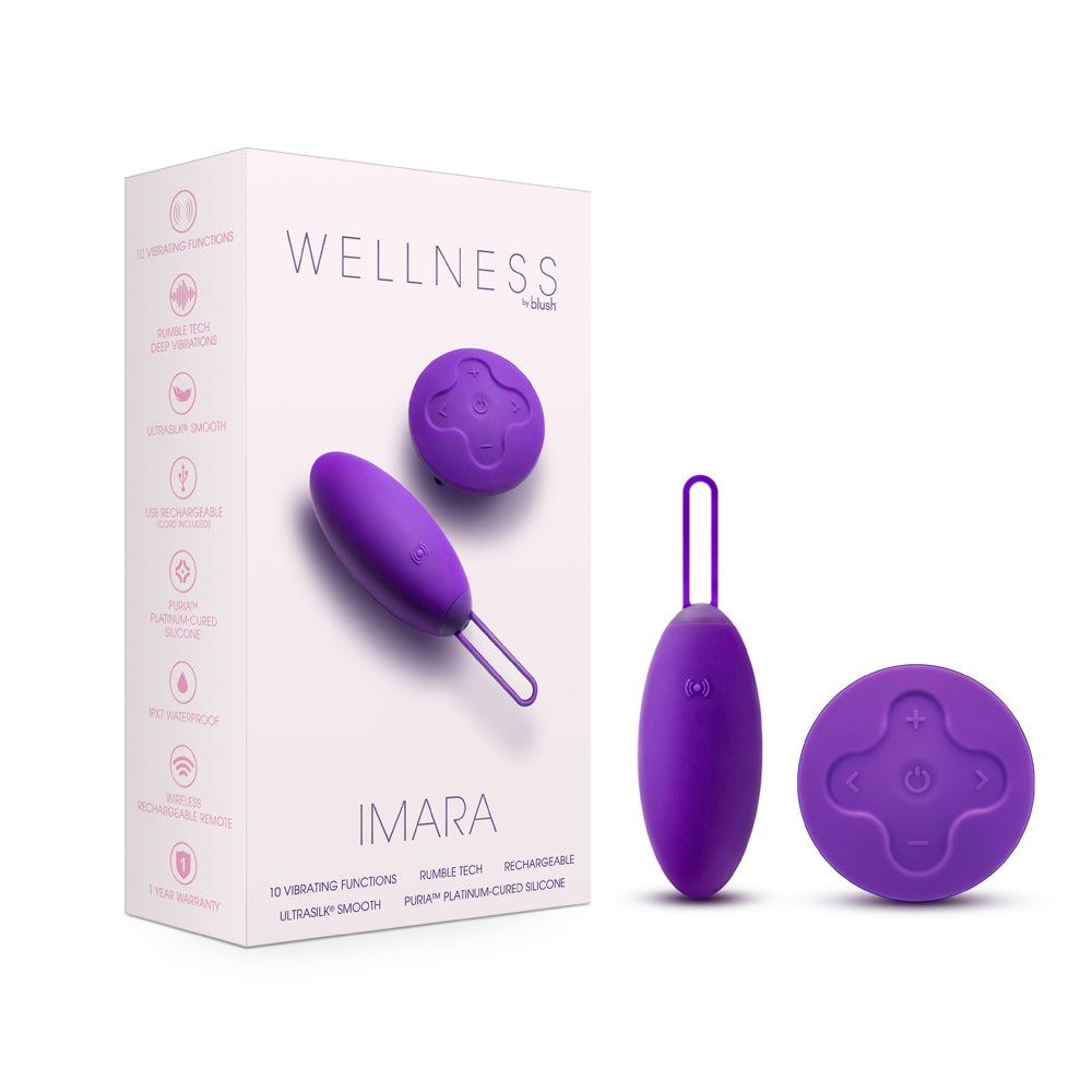 Blush - Wellness Imara Vibrating Egg with Remote Purple - Vibrators - Silicone