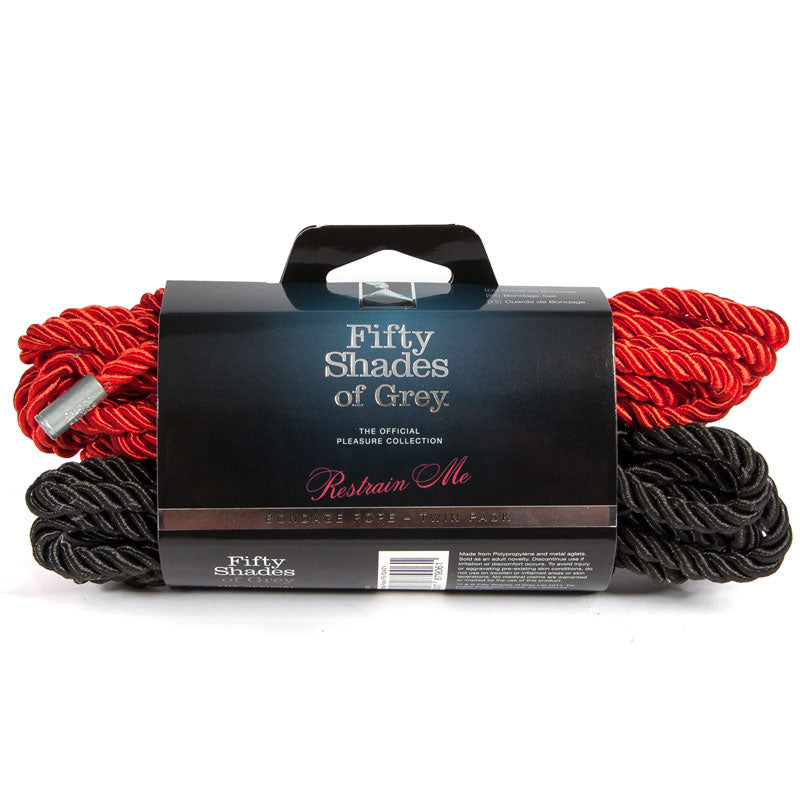 Fifty Shades of Grey - Fifty Shades of Grey Restrain Me Bondage Rope Twin Pack Red/Black - Bondage & Fetish Toys - Polypropylene