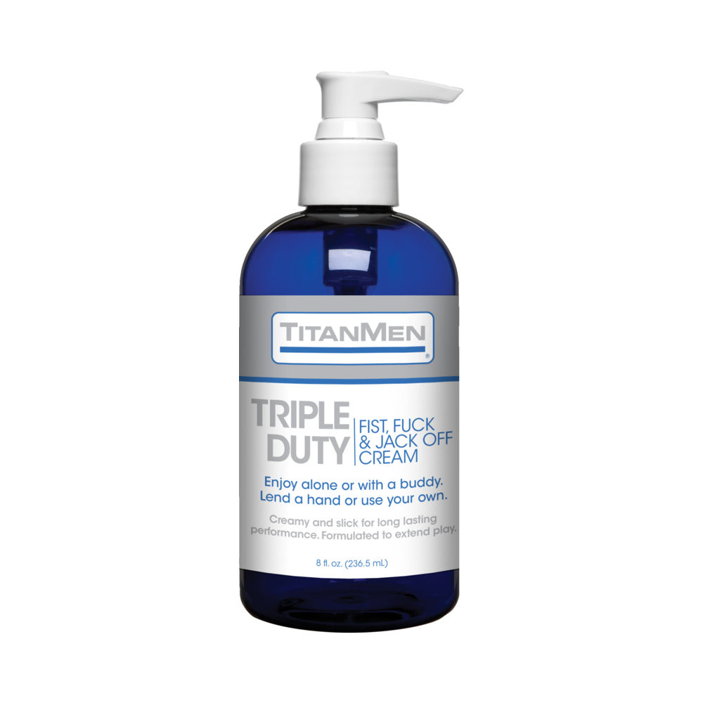 Doc Johnson - TitanMen - Triple Duty Fist, Fuck & Jack Off Cream 8oz. - Lubricants, Creams & Glides - Liquid