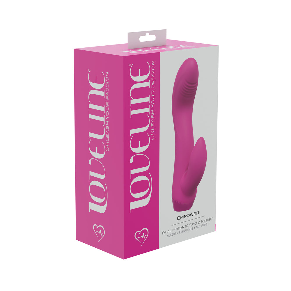 Shots - LoveLine Empower Dual Motor 10 Speed Rabbit Silicone Rechargeable Waterproof Green - Vibrators - Silicone