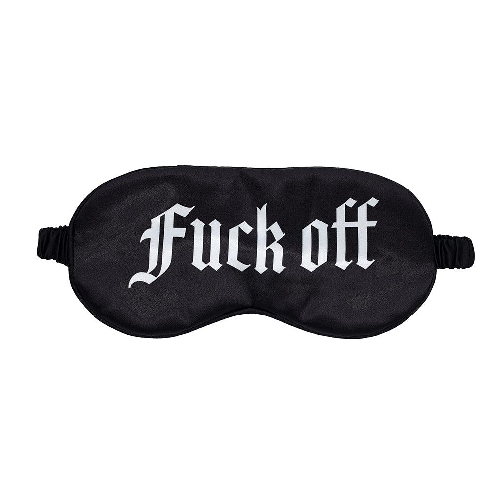 Shots - Ouch! Fuck Off Printed Mask Satin Black - Bondage & Fetish Toys