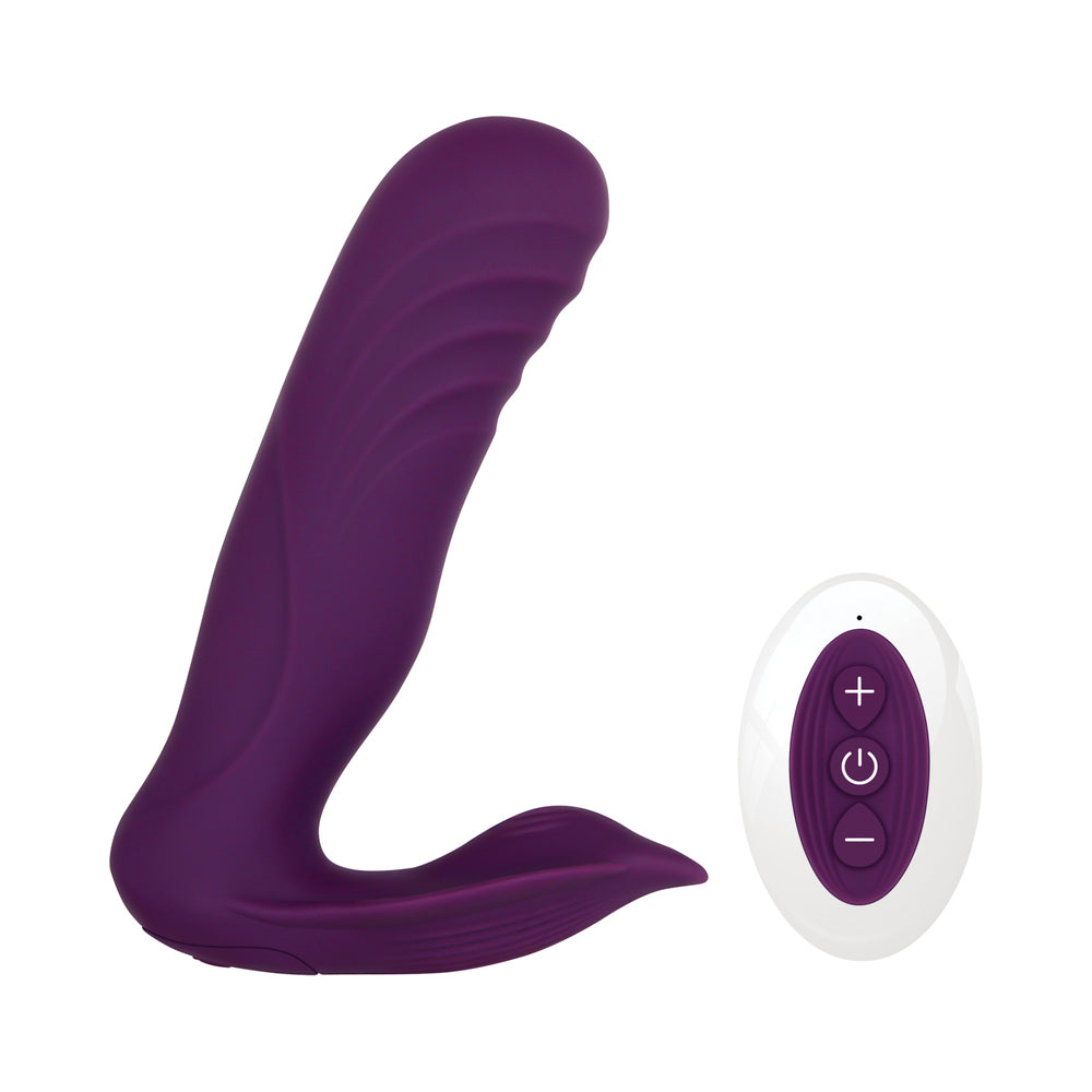 Gender X - Gender X Velvet Hammer Rechargeable Remote-Controlled Thumping Thrusting Dual Stimulator Purple - Vibrators - Silicone