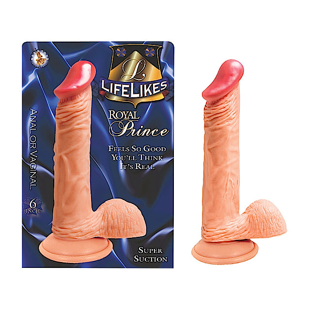Nasstoys - Lifelikes Royal Prince Dong With Balls & Suction Base 6in. (White) - Dildos - PVC