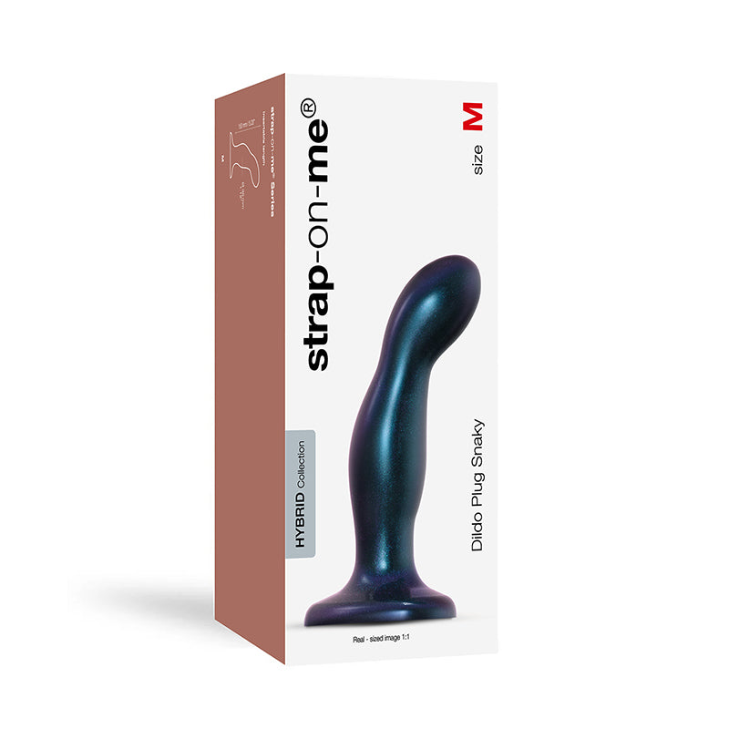 Lovely Planet - Strap-On-Me Dildo Plug Snaky Metallic Blue Medium - Anal Toys & Stimulators - Silicone