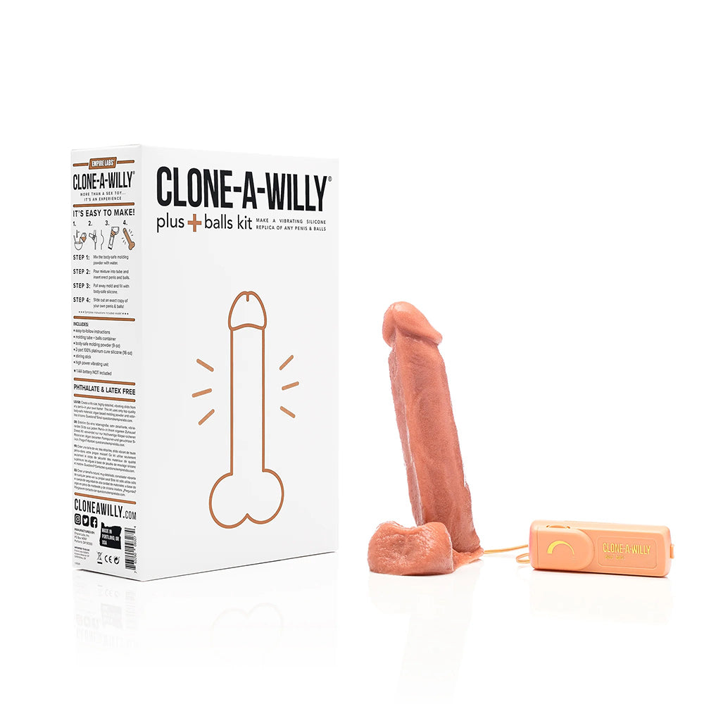 Clone-A-Willy - Clone-A-Willy Plus with Balls Medium Skin Tone - Dildos - Silicone