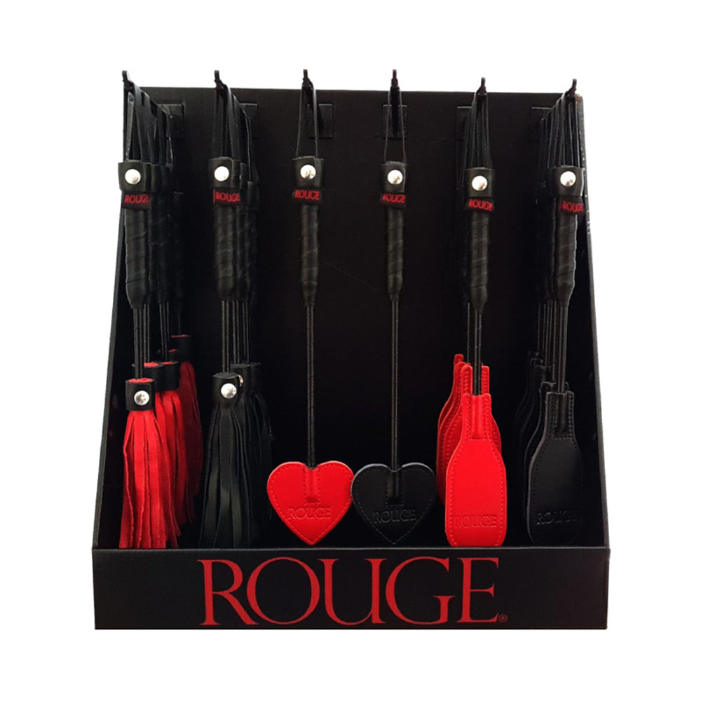 Rouge Garments - Rouge Mini Crops & Flogger Counter Display 6 of each 36-Piece Display - Bondage & Fetish Toys