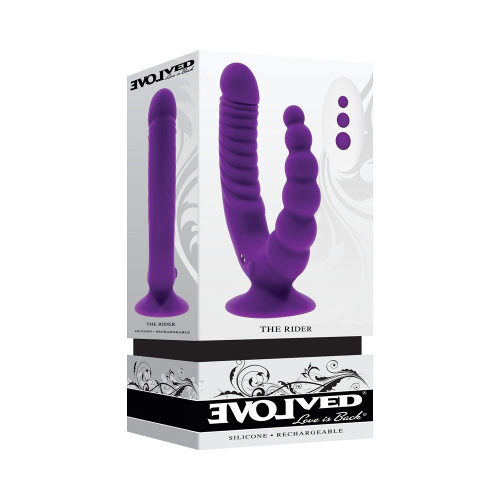 Evolved - Evolved The Rider Rechargeable Double Vibrator Silicone Purple - Vibrators - Silicone