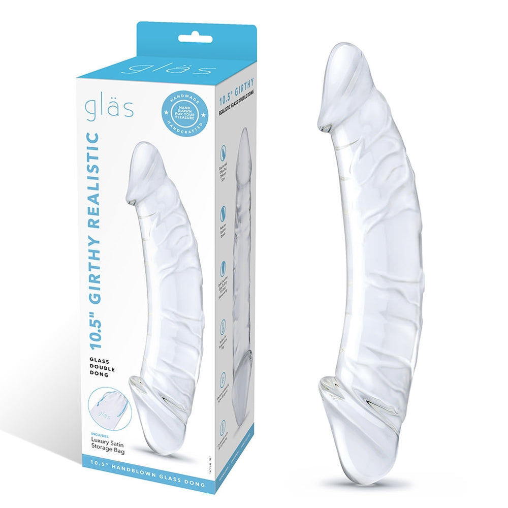 Electric Eel - Glas 10.5 in. Girthy Realistic Glass Double Dong Dildo - Dildos - Glass