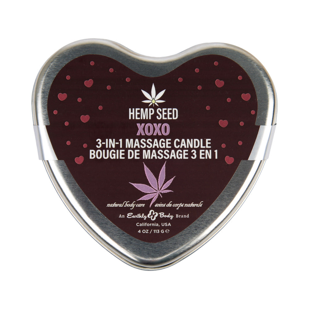 Earthly Body - Earthly Body Hemp Seed Valentine''s Day Heart Candle Pre Pack: XOXO, Lip Locked, Pucker Up - Lubricants, Creams & Glides
