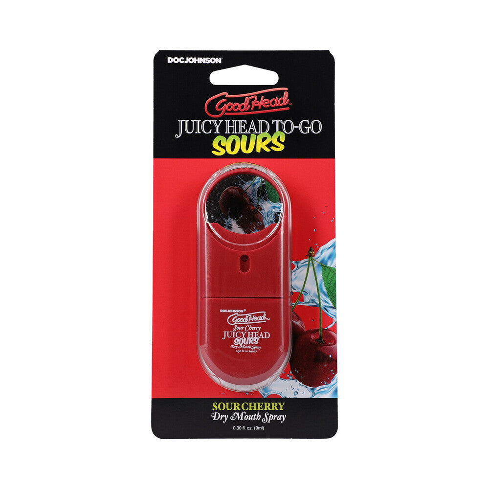 Doc Johnson - GoodHead Juicy Head Dry Mouth Spray To-Go Sour Cherry 0.3 oz. - Supplements & Enhancers - Liquid
