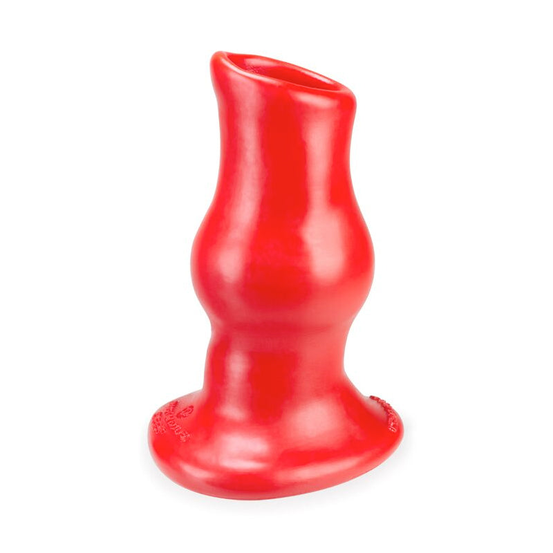 Oxballs - OxBalls Pig Hole Deep-2, Hollow Plug, Medium, Red - Anal Toys & Stimulators - TPE/TPR/Elastomers
