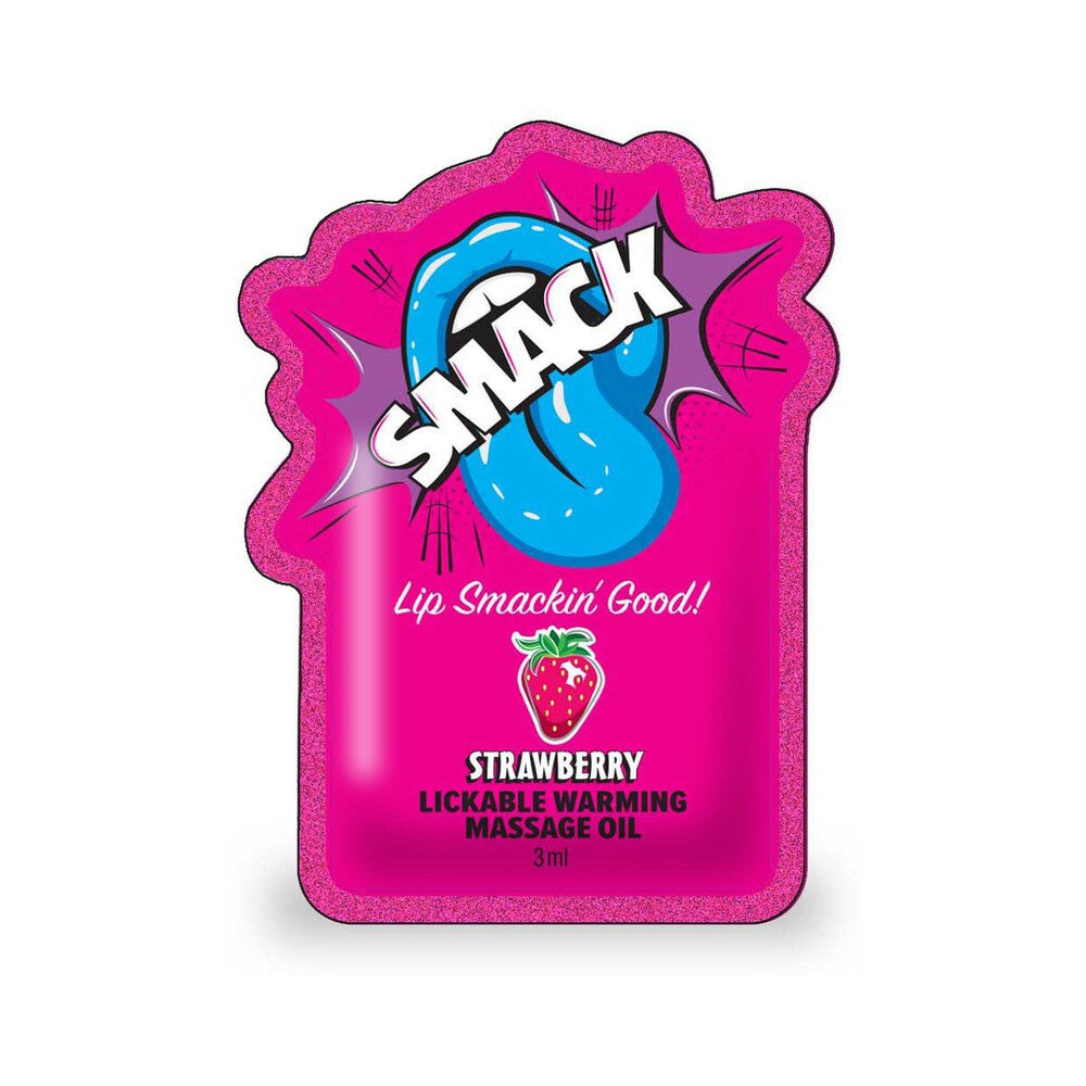 Little Genie - Smack Lickable Massage Oil 3 ml Pouch Strawberry 36-Piece Display - Displays
