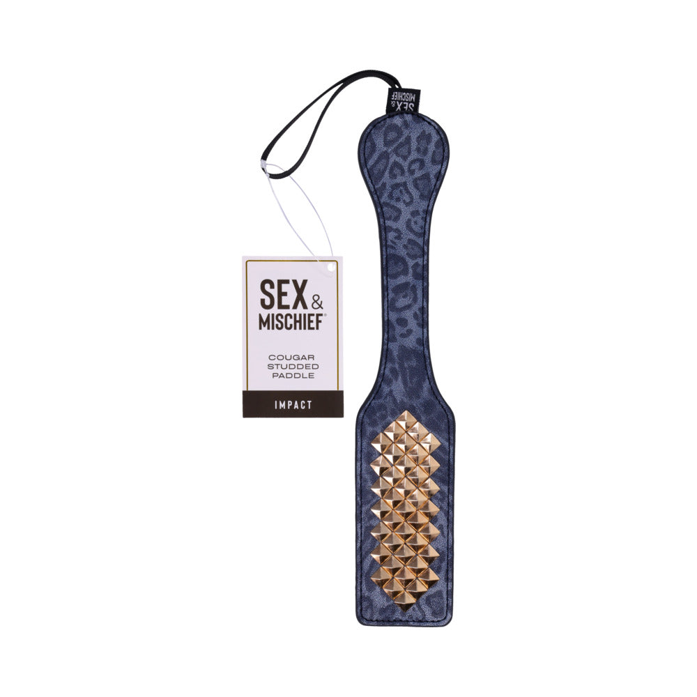 Sportsheets - Sportsheets Sex & Mischief Cougar Studded Paddle - Bondage & Fetish Toys - Polyurethane