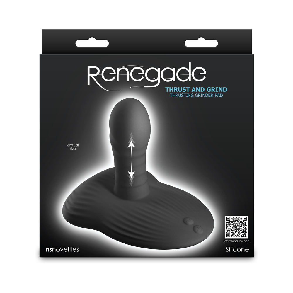 NS Novelties - Renegade Thrust & Grind Rechargeable Thrusting Grinder Pad Black - Vibrators - Silicone