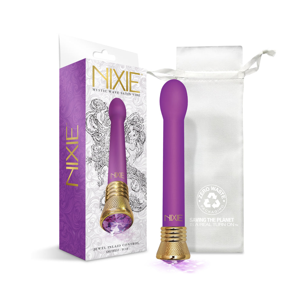 Global Novelties - Nixie Mystic Wave Satin Bulb Vibe - Amethyst - Vibrators - ABS