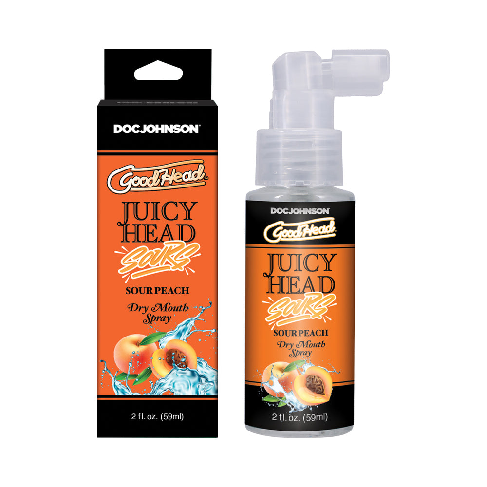 Doc Johnson - GoodHead Juicy Head Dry Mouth Spray Sour Peach 2 oz. - Supplements & Enhancers - Liquid