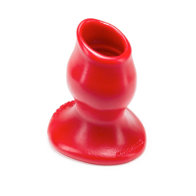 Oxballs - OxBalls Pighole-2, Hollow Plug, Medium, Red - Anal Toys & Stimulators - TPE/TPR/Elastomers