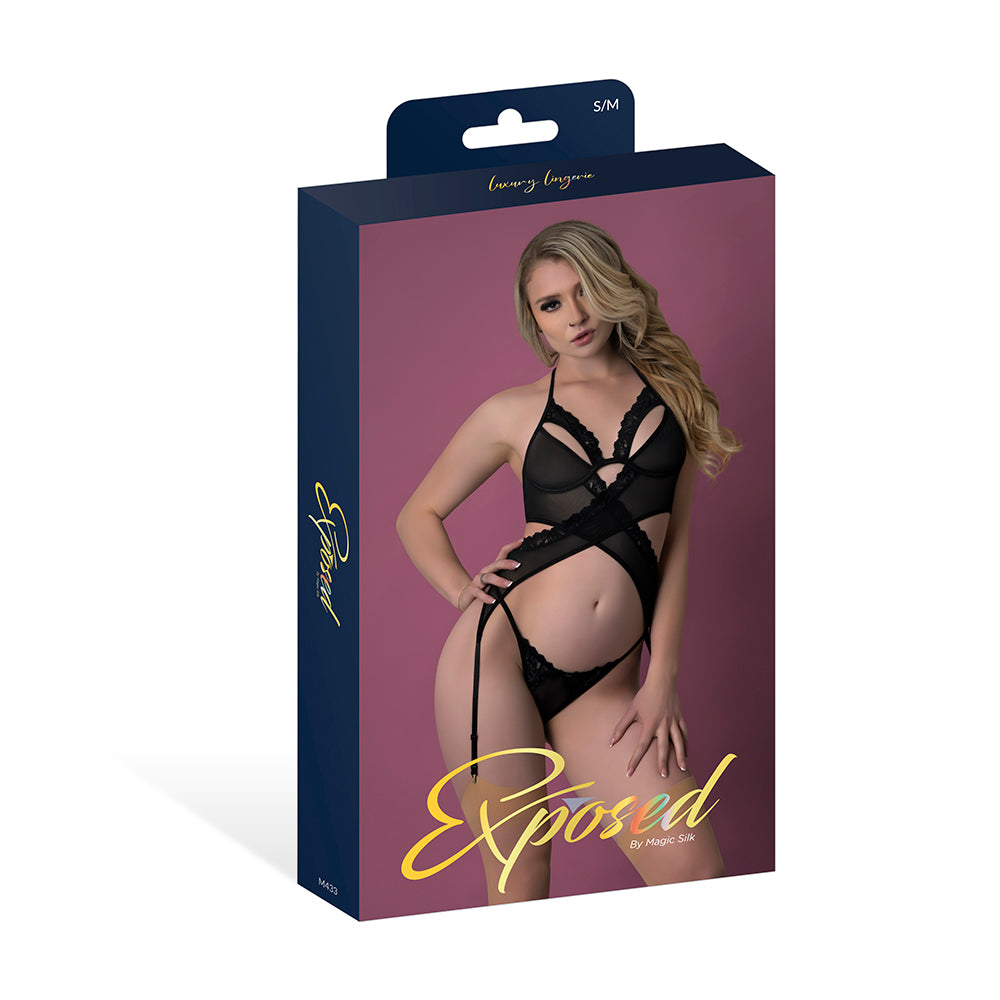 Magic Silk - Magic Silk Rush Merry Widow & Panty Set Black L/XL - General