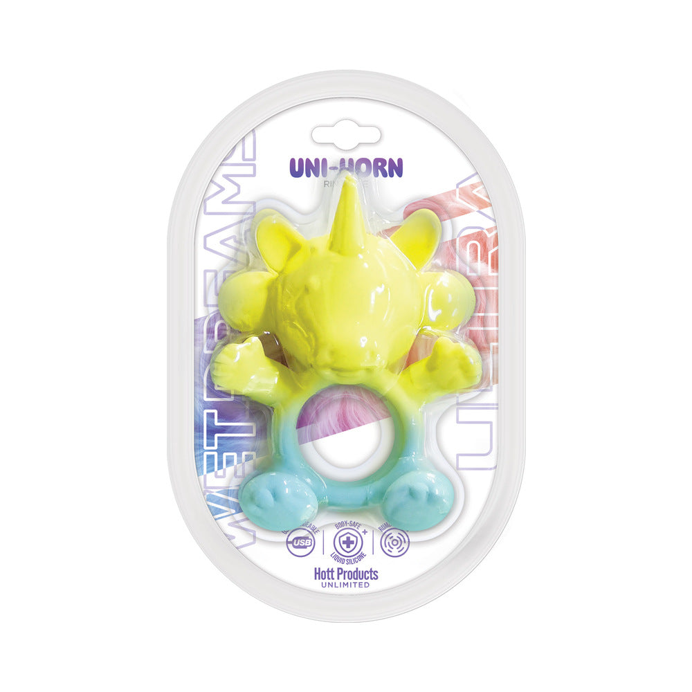 Hott Products - Wet Dreams Ultra Uni-Horn Liquid Silicone Ring Vibe - Vibrators - Silicone