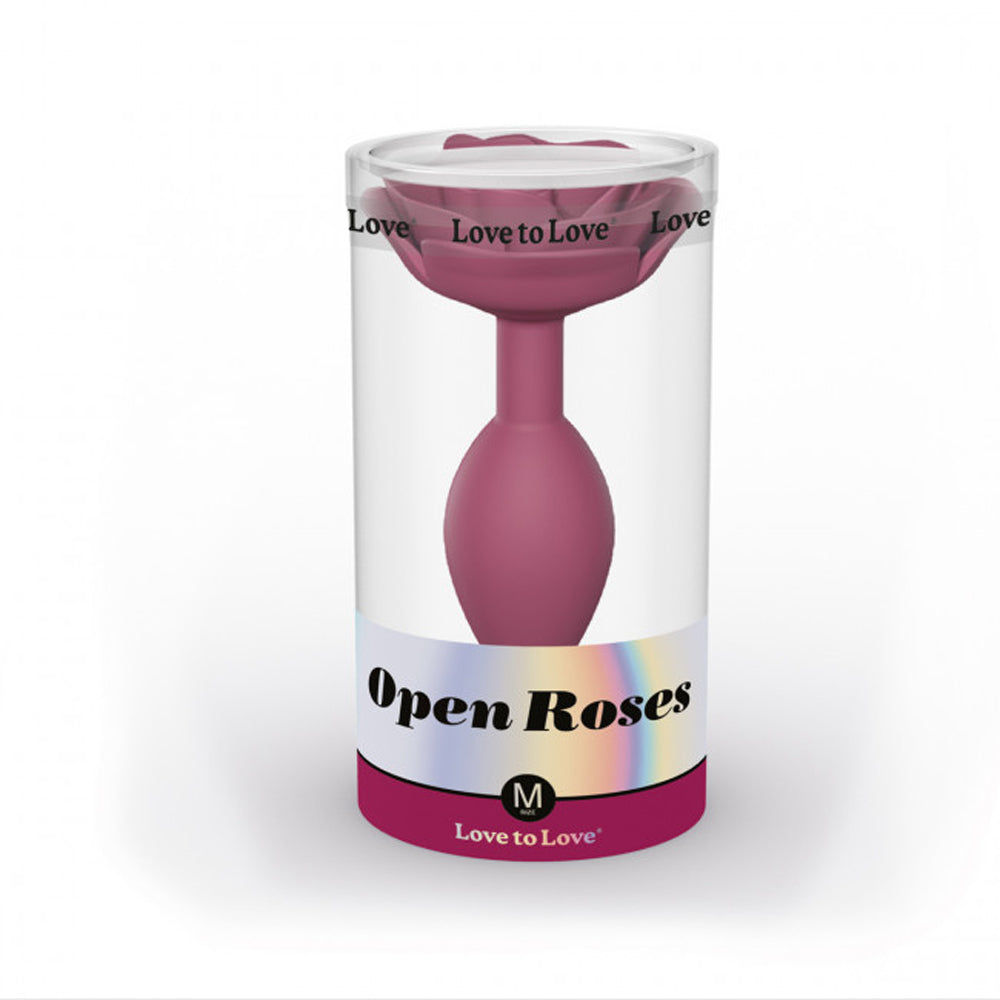 Lovely Planet - Love to Love Open Roses Silicone Anal Plug Plum Star Medium - Anal Toys & Stimulators - Silicone