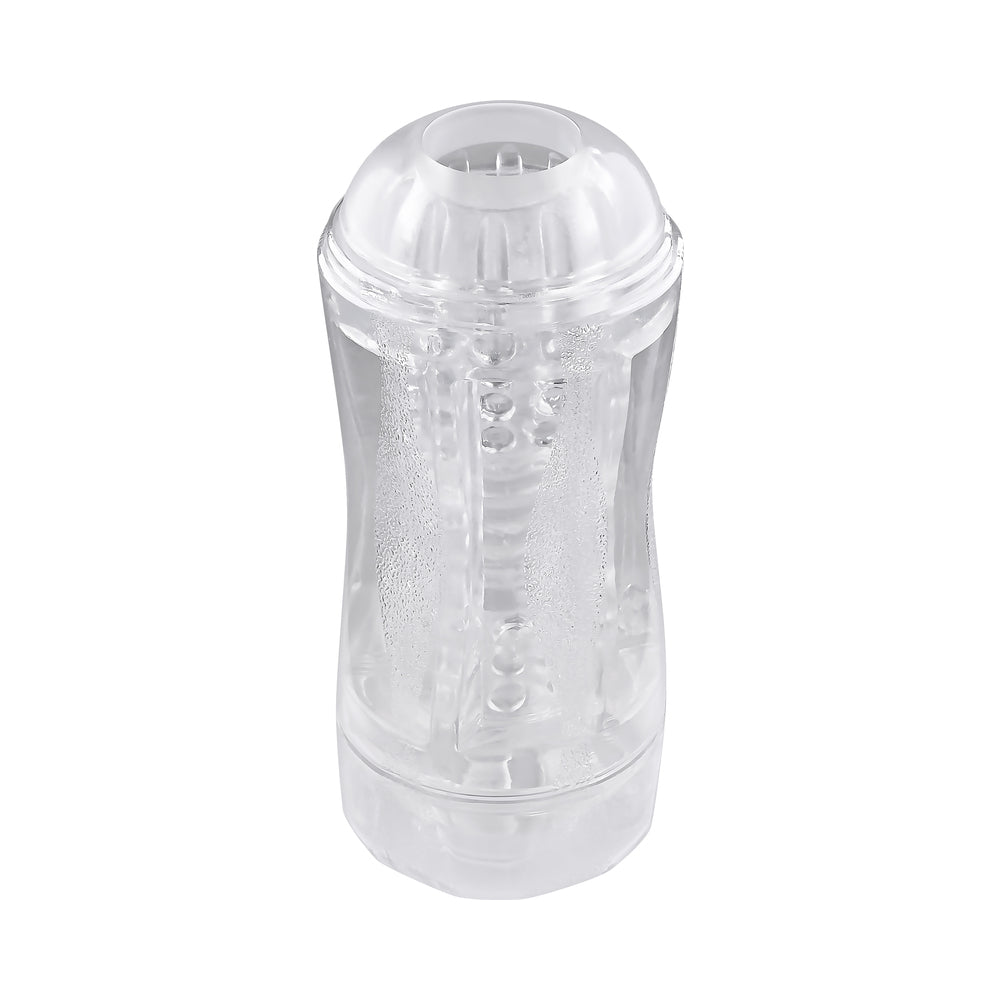 Gender X - Gender X Double Fantasy Dual Entry Stroker Clear - Masturbation Aids for Males - TPE/TPR/Elastomers