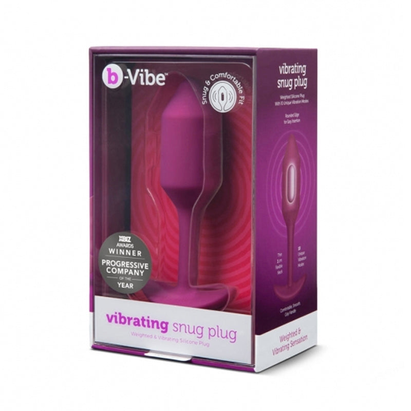 b-Vibe - b-Vibe Vibrating Snug Plug 2 Rechargeable Weighted Silicone Anal Plug Rose - Anal Toys & Stimulators - Silicone