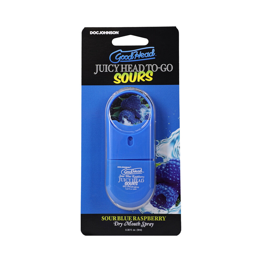 Doc Johnson - GoodHead Juicy Head Dry Mouth Spray To-Go Sour Blue Raspberry 0.3 oz. - Supplements & Enhancers - Liquid