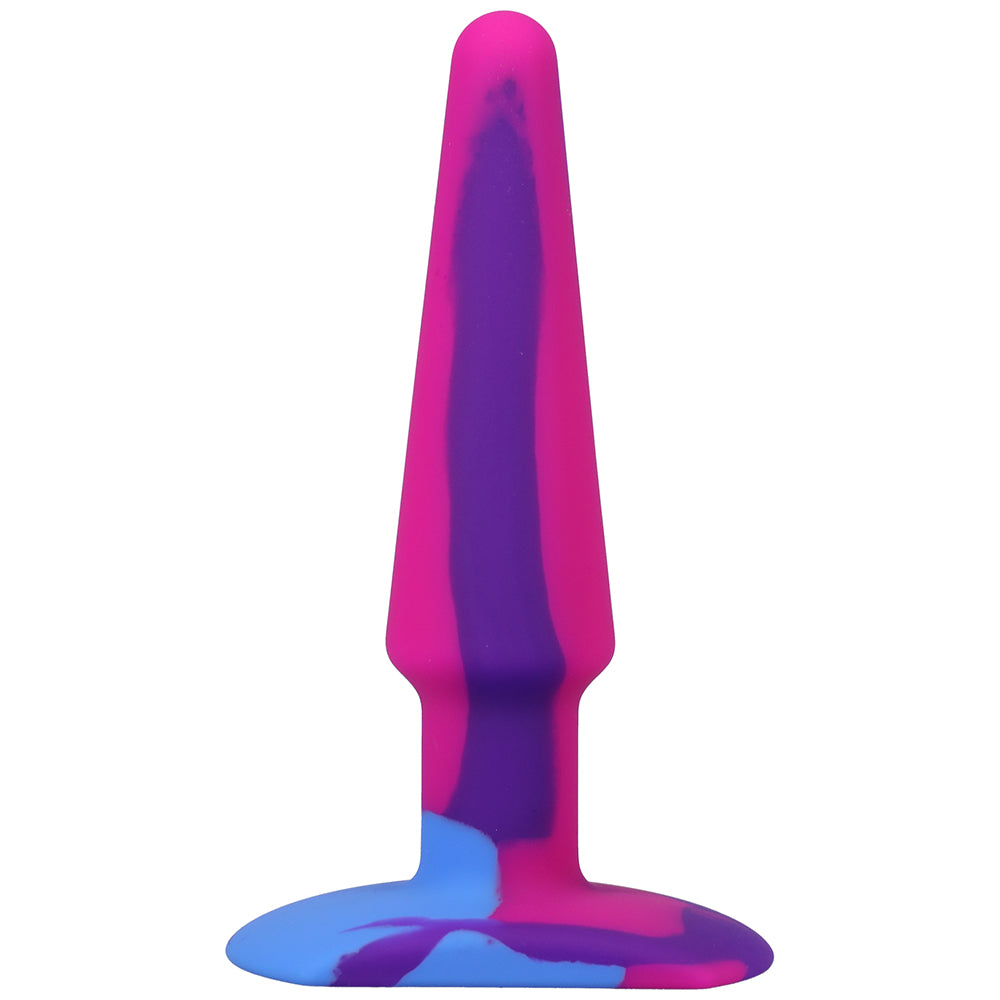 Doc Johnson - A-Play Groovy 5 in. Silicone Anal Plug Berry - Anal Toys & Stimulators - Silicone