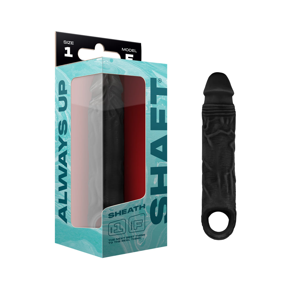 Shaft - Shaft Model F: Sheath Size 1 Black - Penis Extension & Sleeves