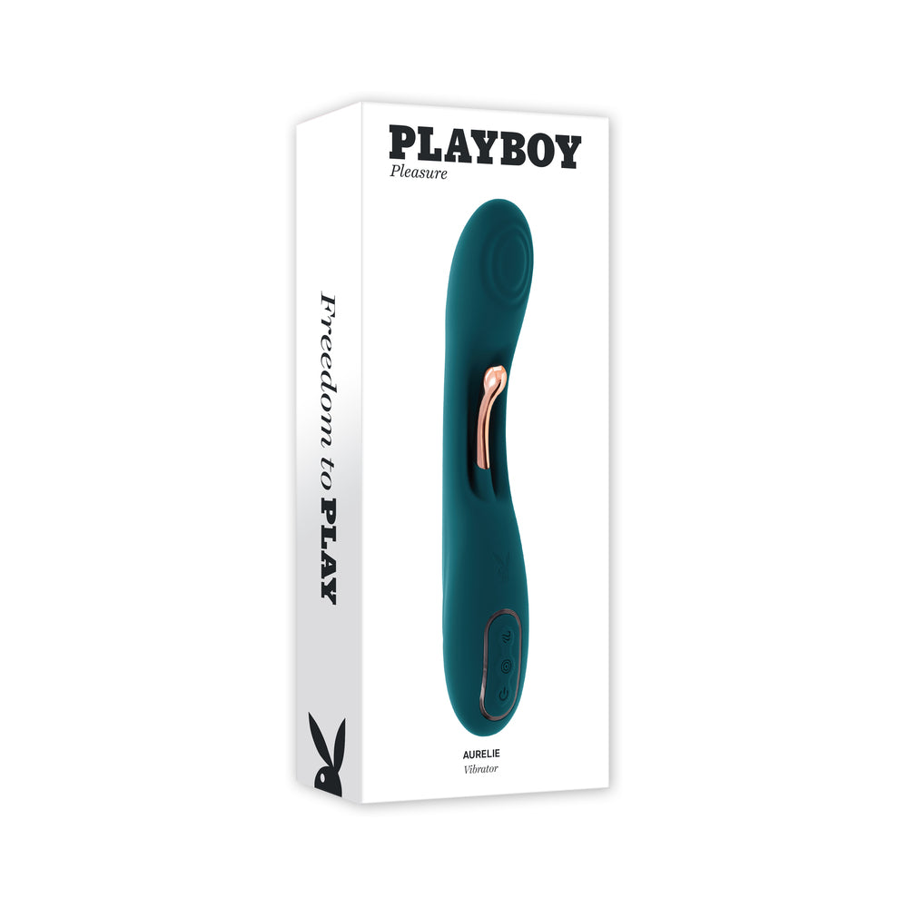 Playboy - Playboy Aurelie Rechargeable Silicone G-Spot Tickling Vibrator Deep Teal - Vibrators - Silicone