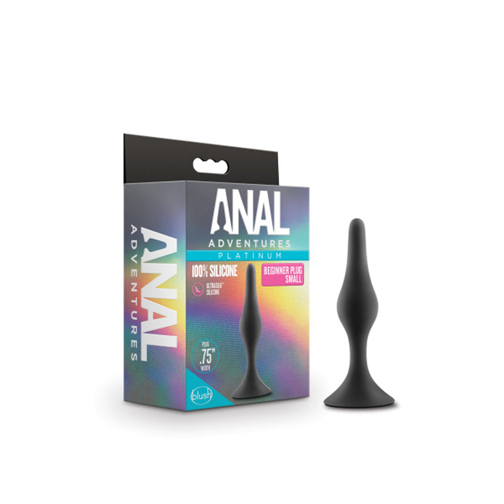 Blush - Anal Adventures Platinum Silicone Beginner Plug Small Black - Anal Toys & Stimulators - Silicone