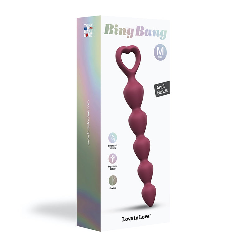 Lovely Planet - Love to Love Bing Bang Silicone Anal Beads Prune Medium - Anal Toys & Stimulators - Silicone