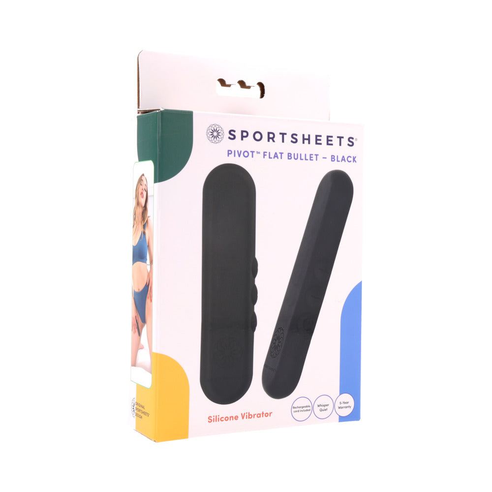 Sportsheets - Sportsheets Pivot Flat Bullet Black - Vibrators - Silicone