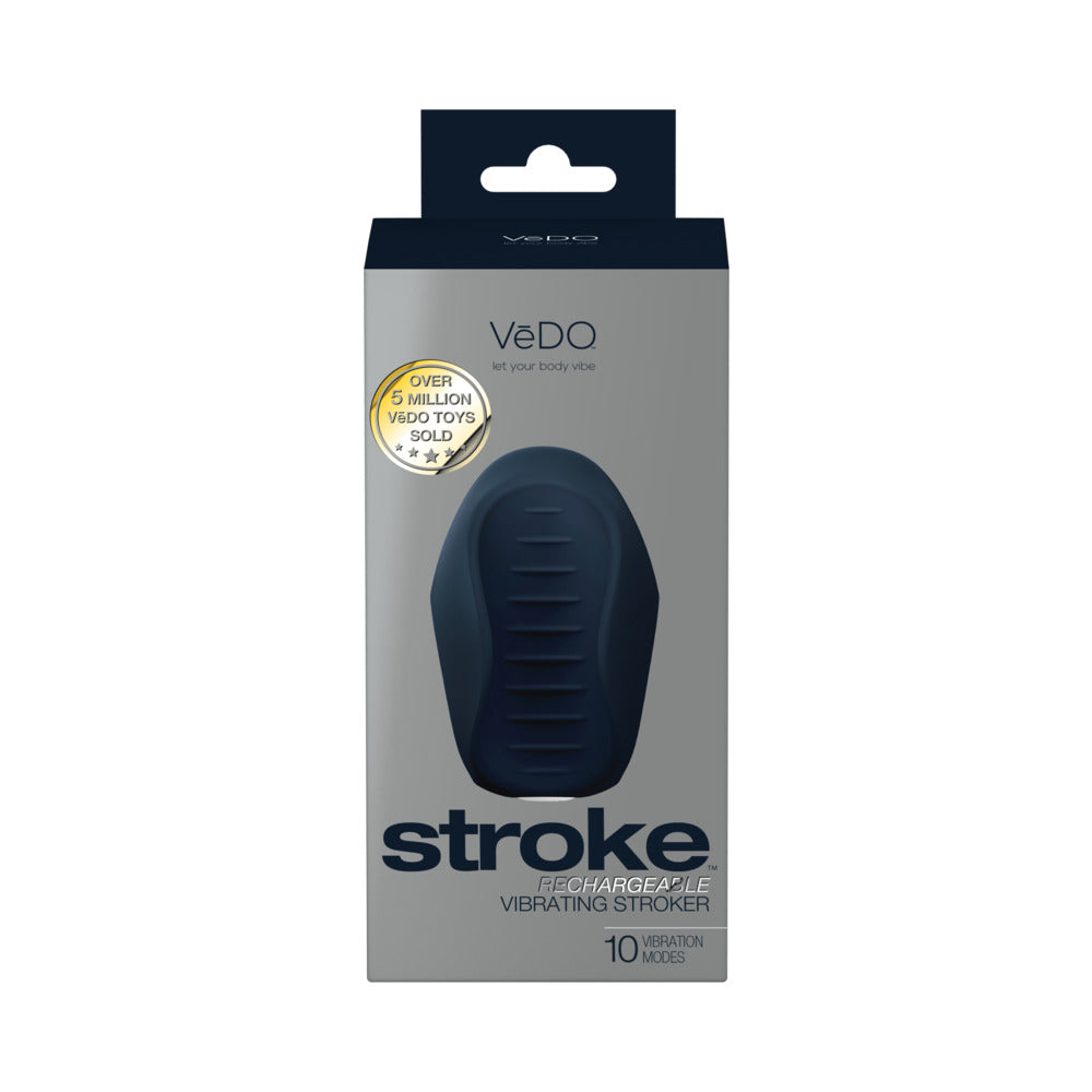 VeDO - VeDO Stroke Rechargeable Vibrating Stroker Black - Masturbation Aids for Males - Silicone