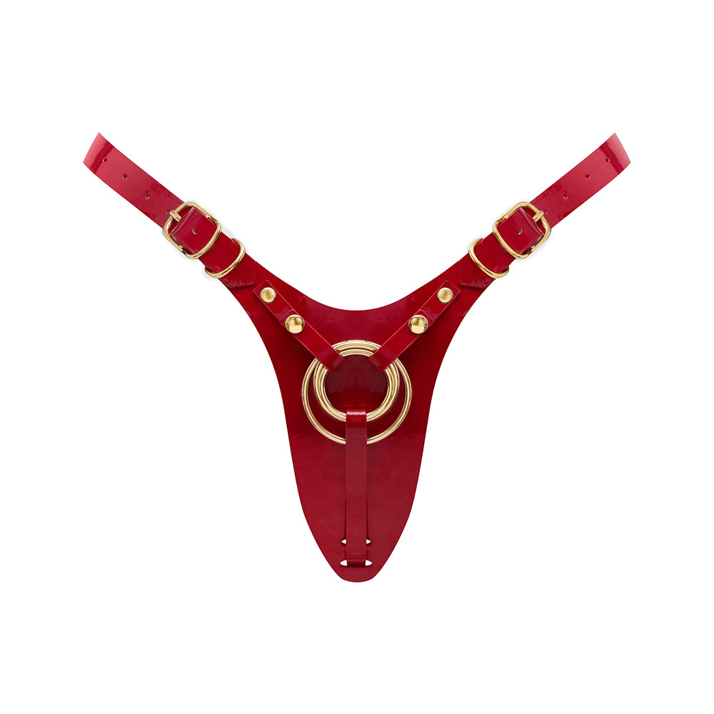 Lovely Planet - Strap-On-Me Leatherette Harness Fabulous One Size Red Glossy - General